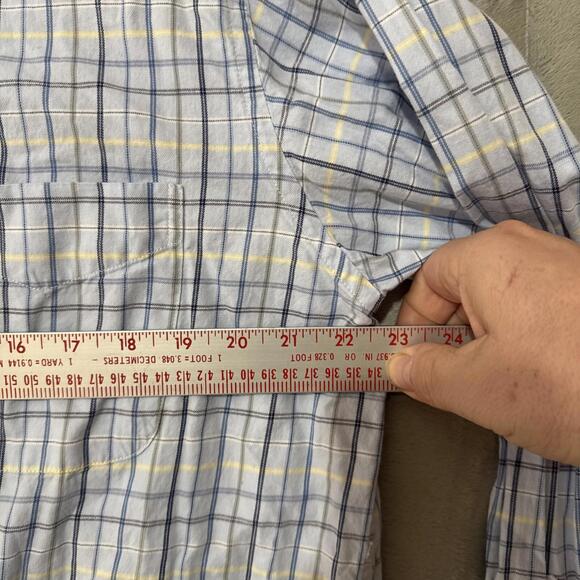 James Tattersall Men’s Button Down Shirt Size XL Blue Yellow Plaid Long Sleeve - Picture 4 of 6